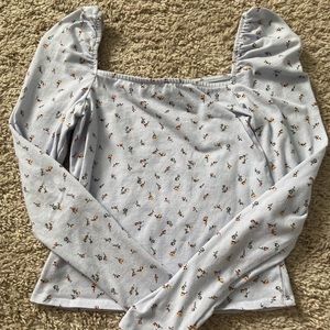 flower square neck top